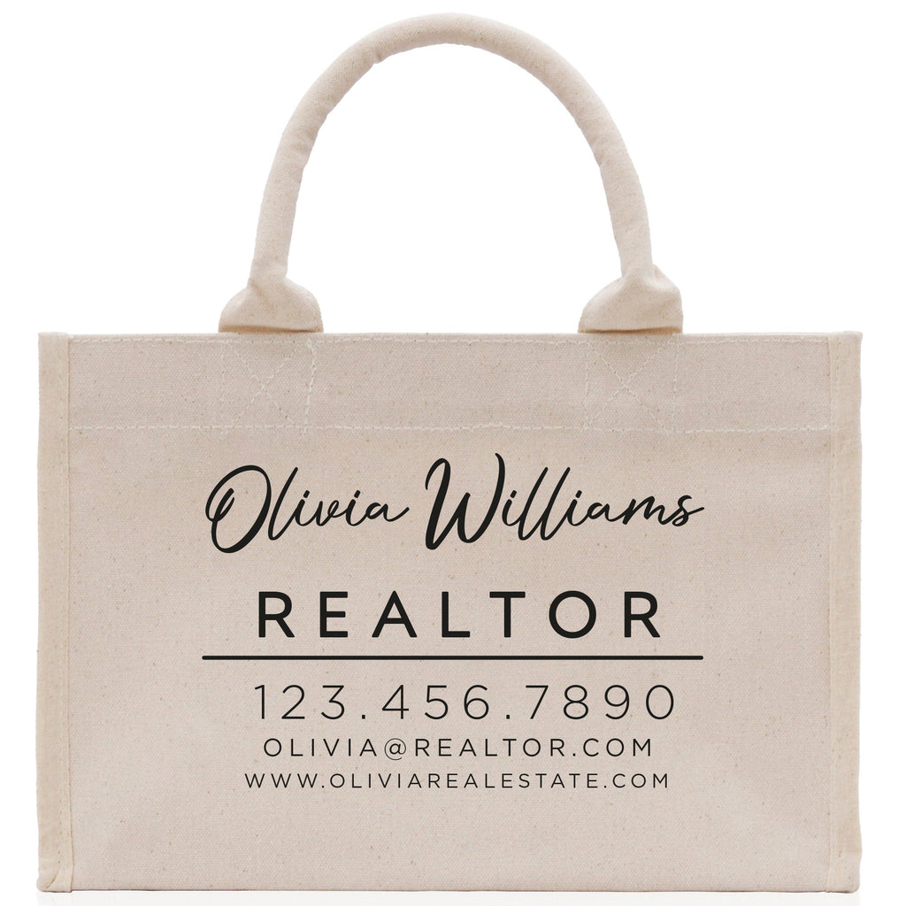Realtor Tote Bag Personalized Business Tote Bag Custom Real Estate Agent Gift Bulk Business Logo Realtor Swag Real Estate Tote Bag