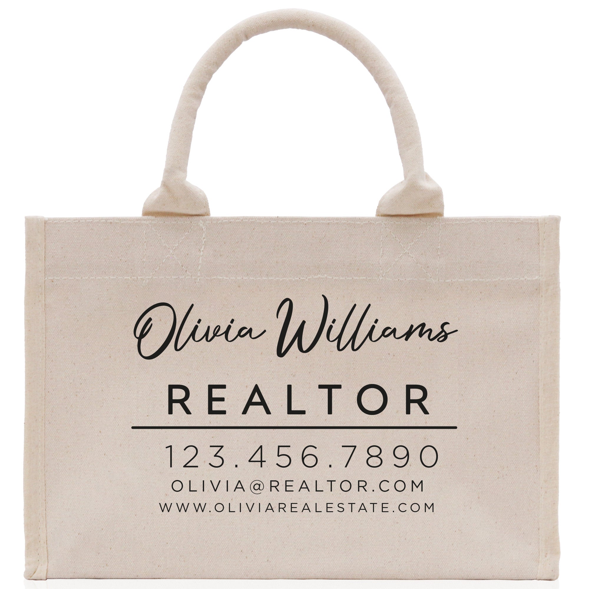 Realtor Tote Bag Personalized Business Tote Bag Custom Real Estate Agent Gift Bulk Business Logo Realtor Swag Real Estate Tote Bag