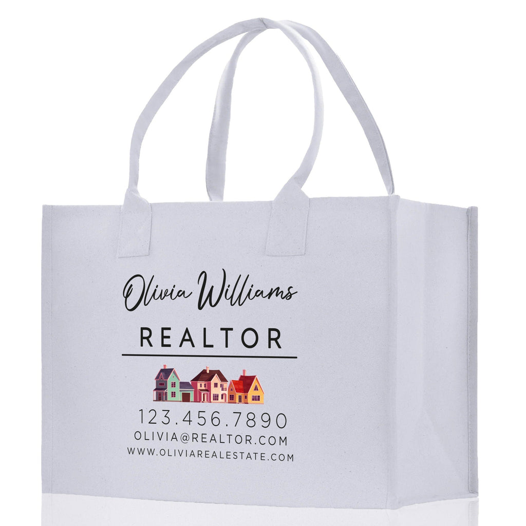 Realtor Tote Bag Personalized Business Tote Bag Custom Real Estate Agent Gift Bulk Business Logo Realtor Swag Real Estate Tote Bag