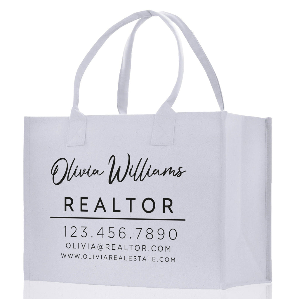Realtor Tote Bag Personalized Business Tote Bag Custom Real Estate Agent Gift Bulk Business Logo Realtor Swag Real Estate Tote Bag