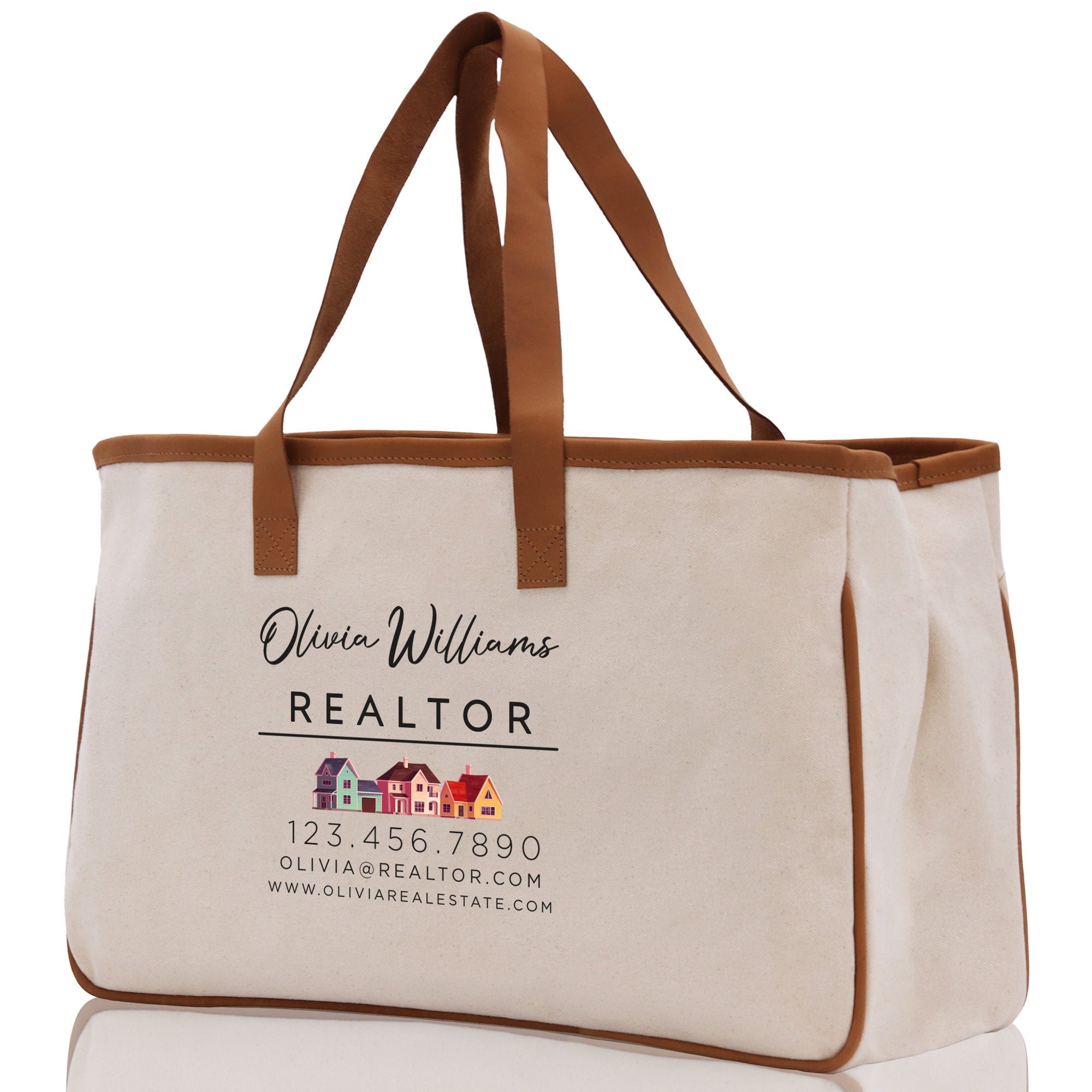 Realtor Tote Bag Personalized Business Tote Bag Custom Real Estate Agent Gift Bulk Business Logo Realtor Swag Real Estate Tote Bag