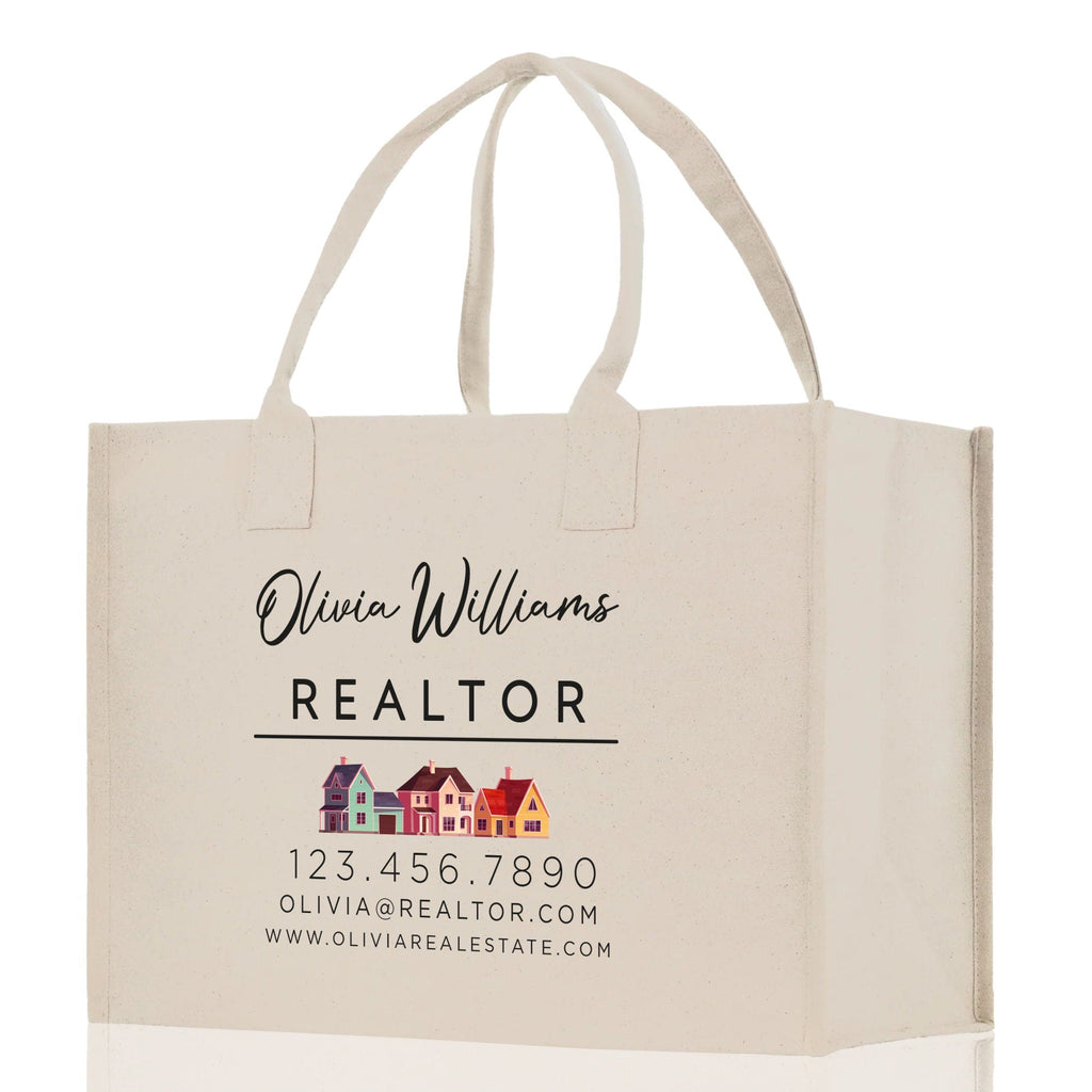Realtor Tote Bag Personalized Business Tote Bag Custom Real Estate Agent Gift Bulk Business Logo Realtor Swag Real Estate Tote Bag