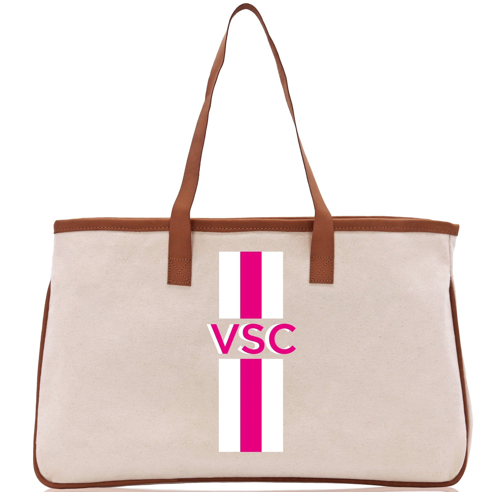 Personalized Monogrammed Canvas Tote Bag Striped Initials Custom Name Beach Bag Bridal Party Gifts Bride Gift Holiday Gift Bag