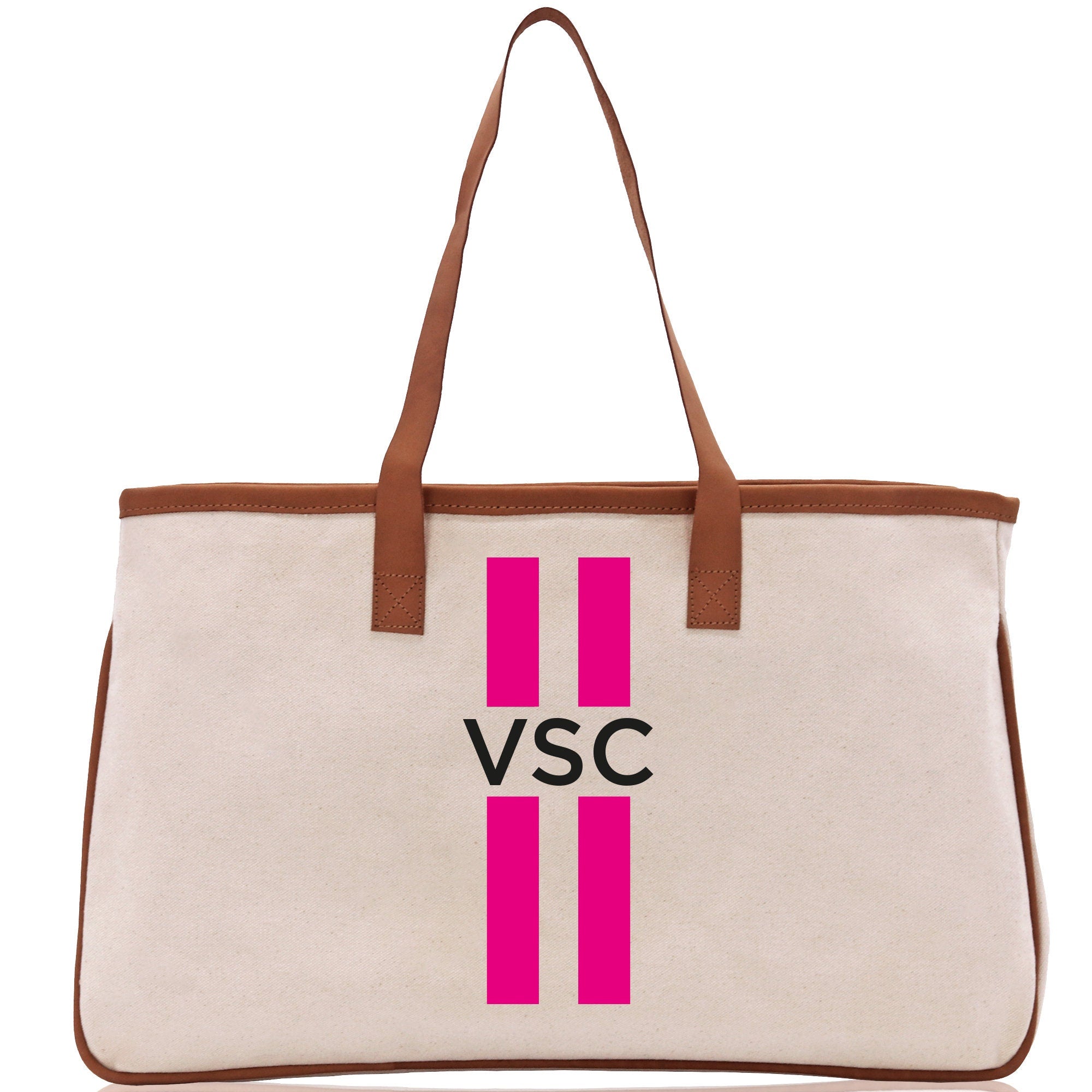 Personalized Monogrammed Canvas Tote Bag Striped Initials Custom Name Beach Bag Bridal Party Gifts Bride Gift Holiday Gift Bag