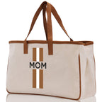 Personalized Monogrammed Canvas Tote Bag Striped Initials Custom Name Beach Bag Bridal Party Gifts Bride Gift Holiday Gift Bag