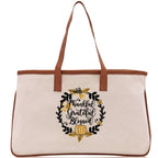 Thankful Grateful Blessed Cotton Canvas Tote Bag Thanksgiving Bag Autumn Fall Vibes Bag Motivational Bag Blessed Bag Fall Market Grocery Bag
