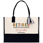 Retirement Cotton Canvas Tote Bag Retire Bag Retirement Party Bag Retired Woman Gift Grandma Gift Est 2024 Retirement Funny Bag