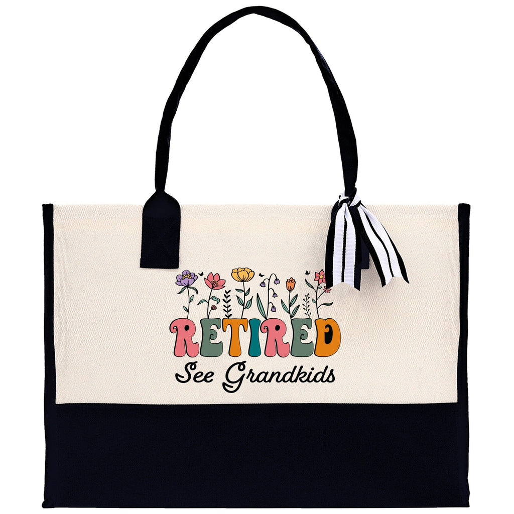 Retirement Cotton Canvas Tote Bag Retire Bag Retirement Party Bag Retired Woman Gift Grandma Gift Est 2024 Retirement Funny Bag