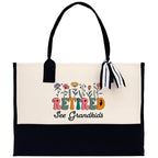Retirement Cotton Canvas Tote Bag Retire Bag Retirement Party Bag Retired Woman Gift Grandma Gift Est 2024 Retirement Funny Bag