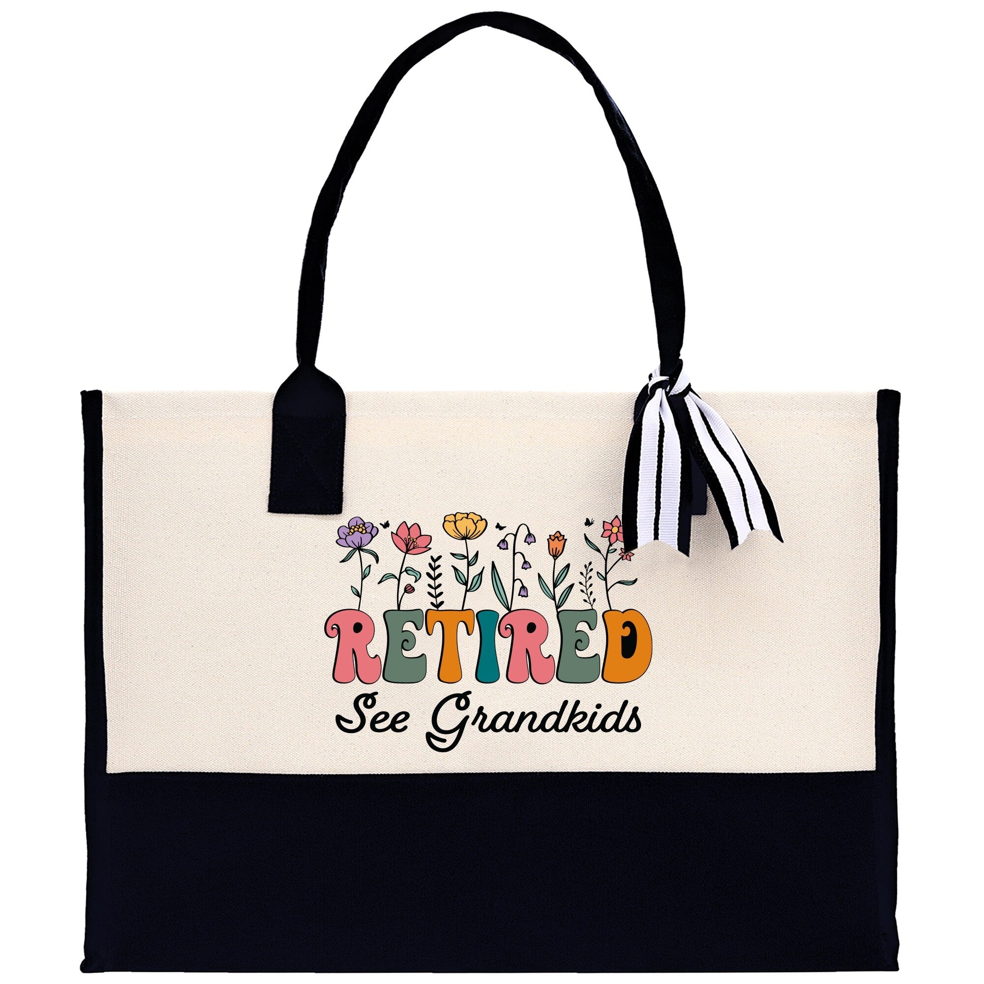 Retirement Cotton Canvas Tote Bag Retire Bag Retirement Party Bag Retired Woman Gift Grandma Gift Est 2024 Retirement Funny Bag