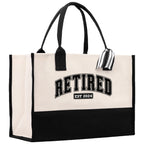 Retirement Cotton Canvas Tote Bag Retire Bag Retirement Party Bag Retired Woman Gift Grandma Gift Est 2024 Retirement Funny Bag