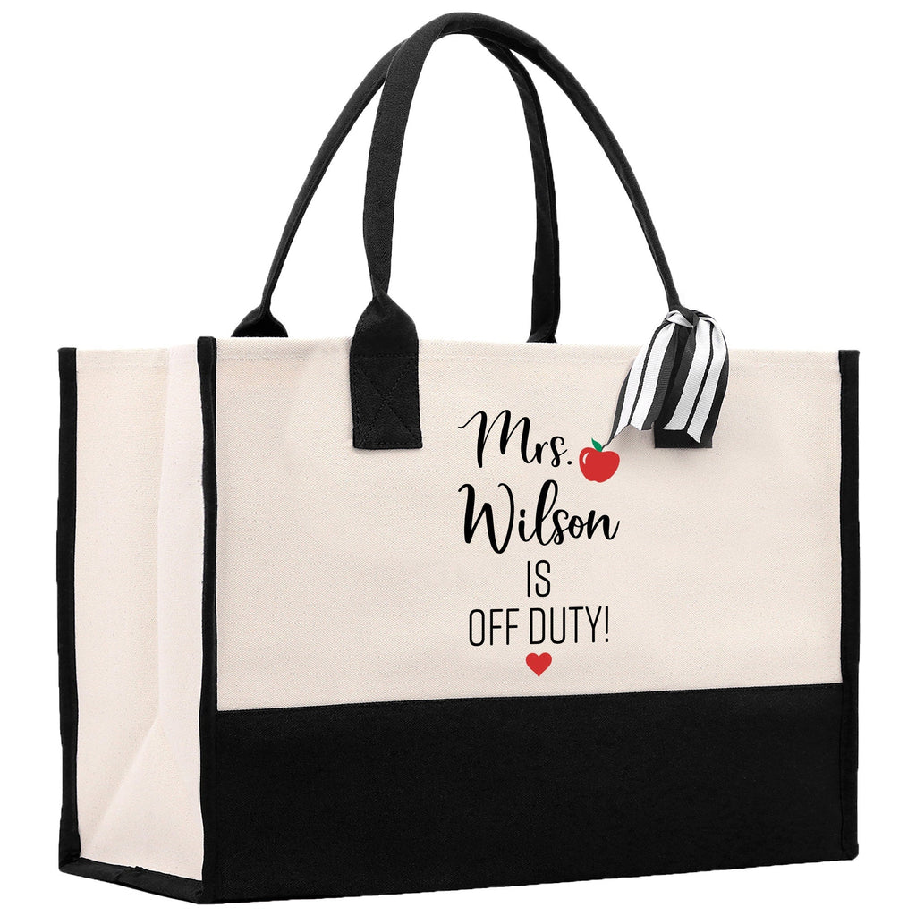 Personalized Teacher Cotton Canvas Tote Bag Gift for Teachers Teacher Life Tote Custom Teacher Appreciation Gift Bag Teacher Name Bag