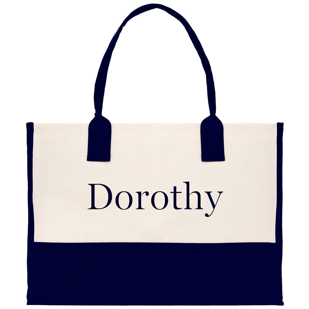 Monogram and Personalized Name Cotton Canvas Tote Bag Initial Tote Bag Letter Tote Bag Birthday Gift Bag Beach Bag Custom Monogrammed Bag