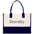 Monogram and Personalized Name Cotton Canvas Tote Bag Initial Tote Bag Letter Tote Bag Birthday Gift Bag Beach Bag Custom Monogrammed Bag
