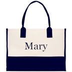 Monogram and Personalized Name Cotton Canvas Tote Bag Initial Tote Bag Letter Tote Bag Birthday Gift Bag Beach Bag Custom Monogrammed Bag