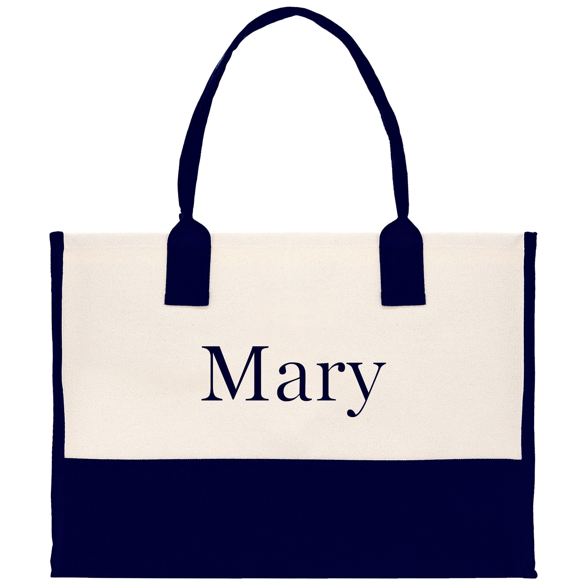 Monogram and Personalized Name Cotton Canvas Tote Bag Initial Tote Bag Letter Tote Bag Birthday Gift Bag Beach Bag Custom Monogrammed Bag