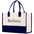 Monogram and Personalized Name Cotton Canvas Tote Bag Initial Tote Bag Letter Tote Bag Birthday Gift Bag Beach Bag Custom Monogrammed Bag