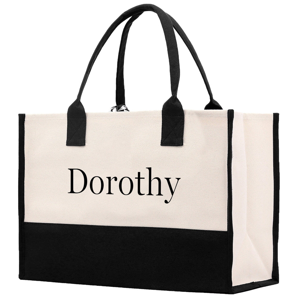 Monogram and Personalized Name Cotton Canvas Tote Bag Initial Tote Bag Letter Tote Bag Birthday Gift Bag Beach Bag Custom Monogrammed Bag