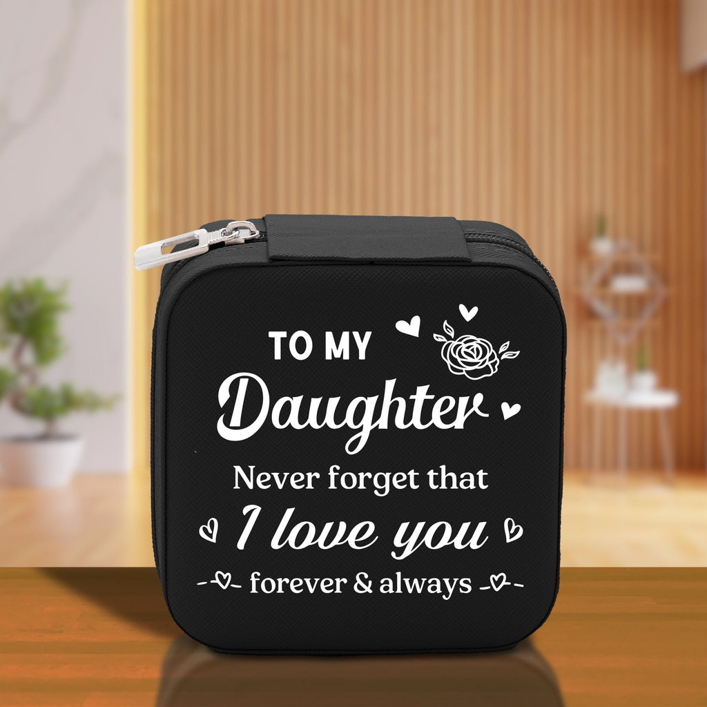 To My Daughter Never Forget That I Love You Forever & Always Cotton Canvas Tote Bag Birthday Gift From Mother to Daughter Jewelry Box Gift