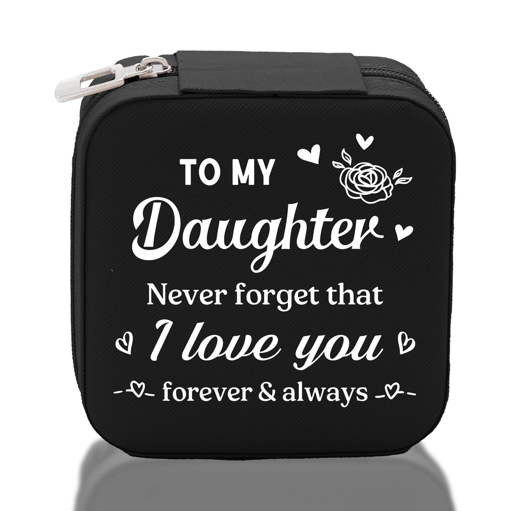 To My Daughter Never Forget That I Love You Forever & Always Cotton Canvas Tote Bag Birthday Gift From Mother to Daughter Jewelry Box Gift