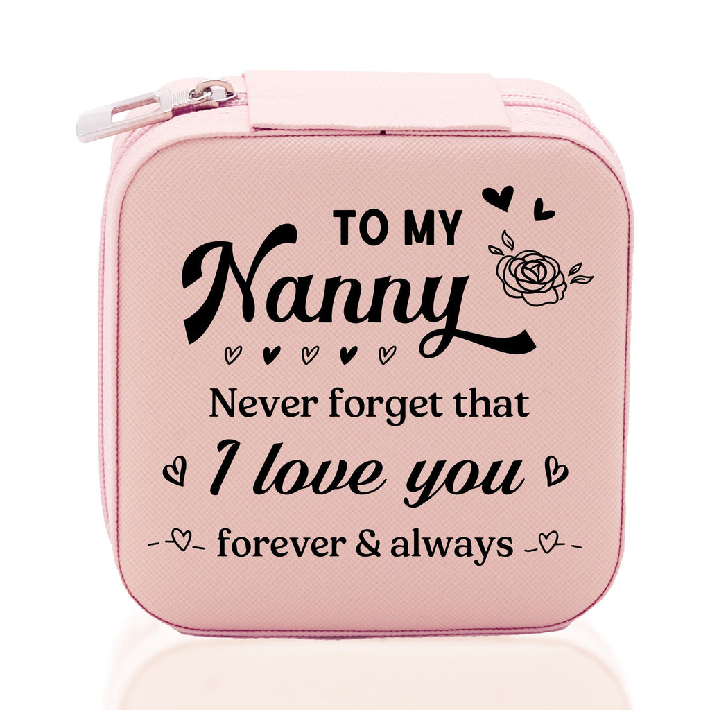To My Nanny Never Forget That I Love You Forever & Always Cotton Canvas Tote Bag Birthday Gift From Grandkids to Grandma Jewelry Box Gift