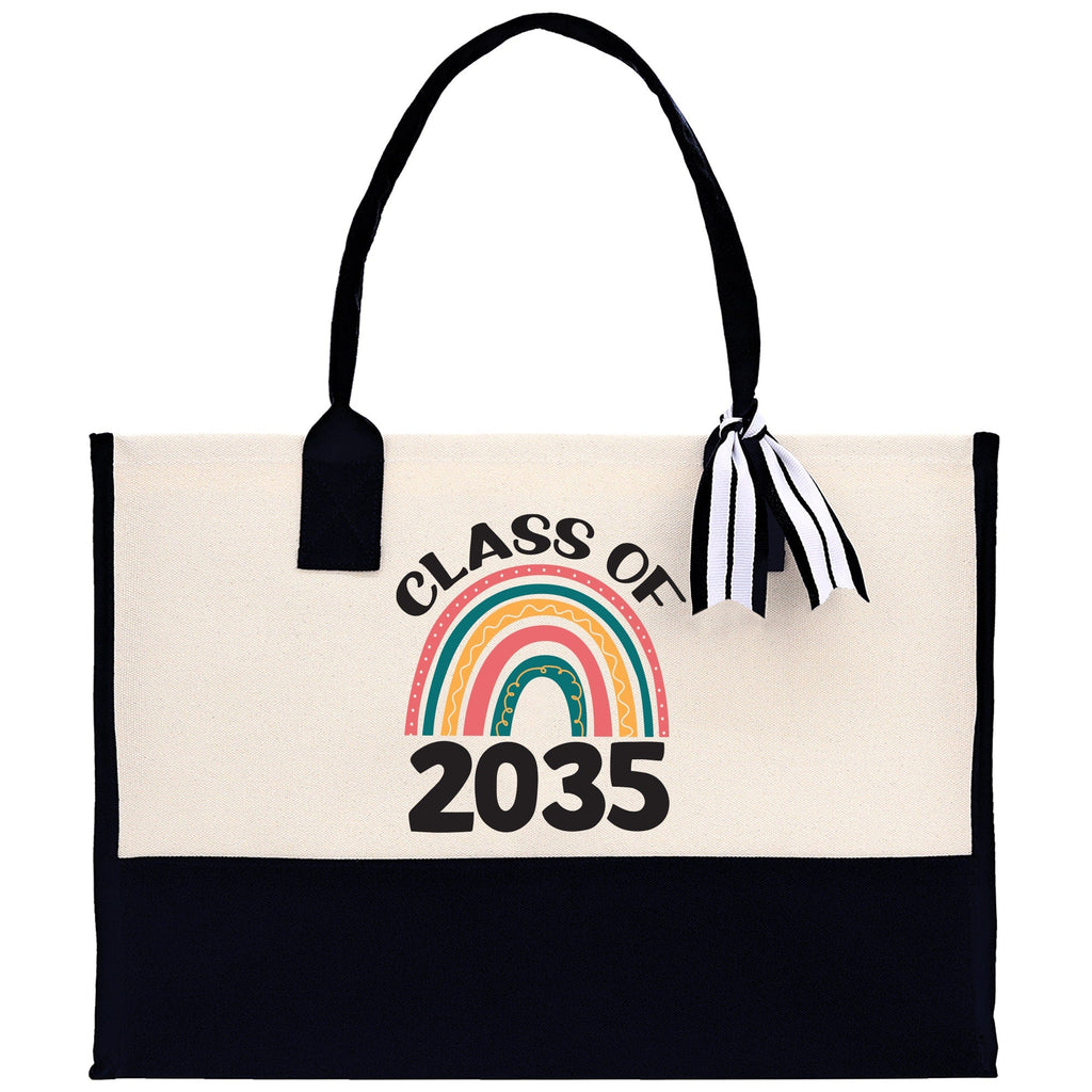Class of 2035 Rainbow Cotton Canvas Tote Bag Graduation Gift Bag Last Day of School Pre-Kindergarten Tote Bag First Day of School Bag