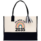 Class of 2035 Rainbow Cotton Canvas Tote Bag Graduation Gift Bag Last Day of School Pre-Kindergarten Tote Bag First Day of School Bag