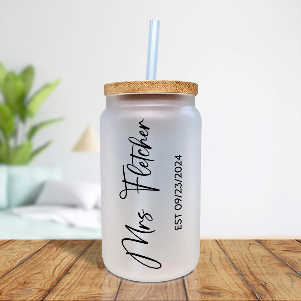 Mrs. Last Name Est Year Tote Bag Personalized Date Wedding Tote Bridal Shower Gift Honeymoon Gift Customized Wedding Gift Bridesmaid Gift