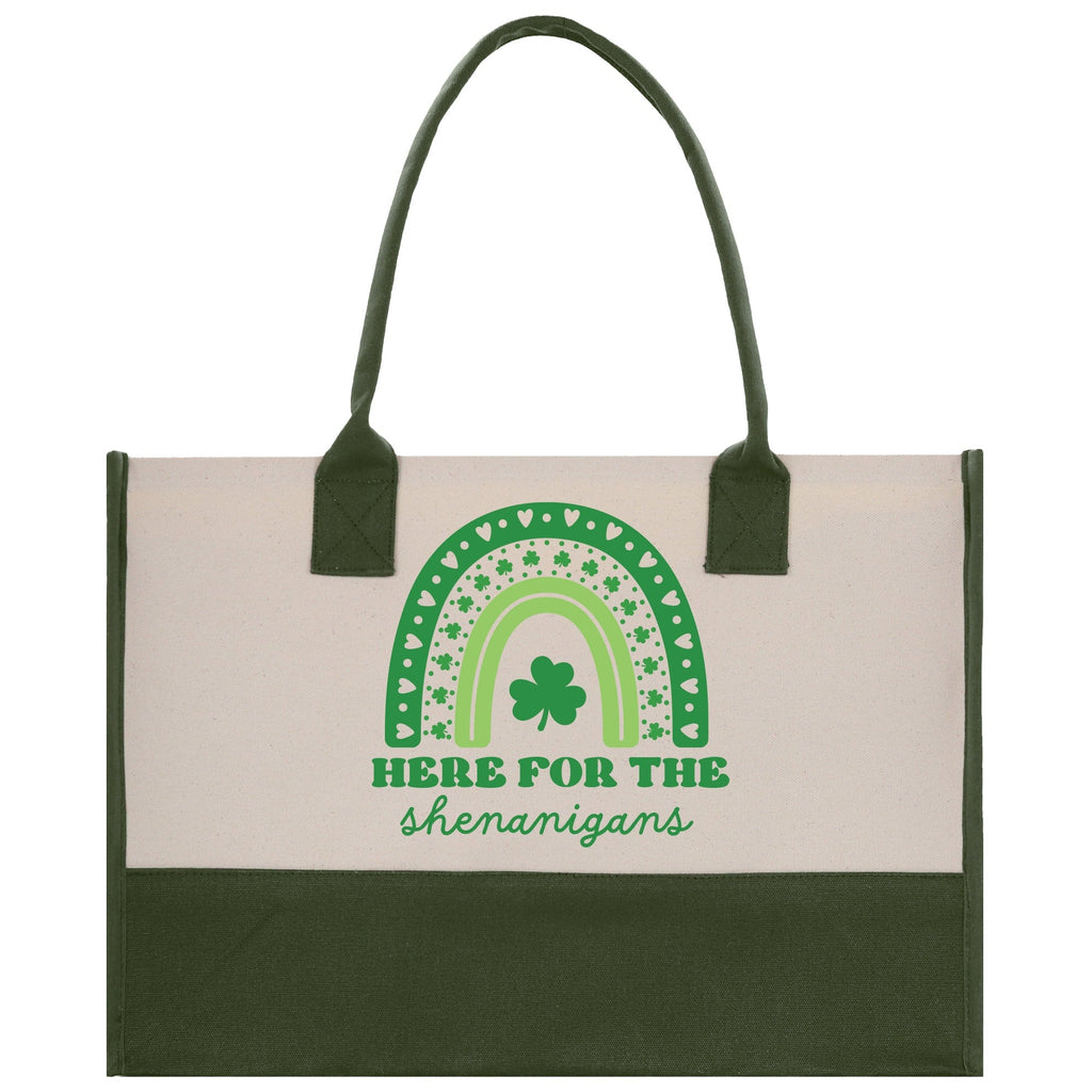 Saint Patrick's Day Personalized Cotton Canvas Tote Bag St Patrick Day Gift Shamrock Bag Lucky St Patrick's Irish Tote Bag Shenanigans Gift