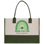 Saint Patrick's Day Personalized Cotton Canvas Tote Bag St Patrick Day Gift Shamrock Bag Lucky St Patrick's Irish Tote Bag Shenanigans Gift