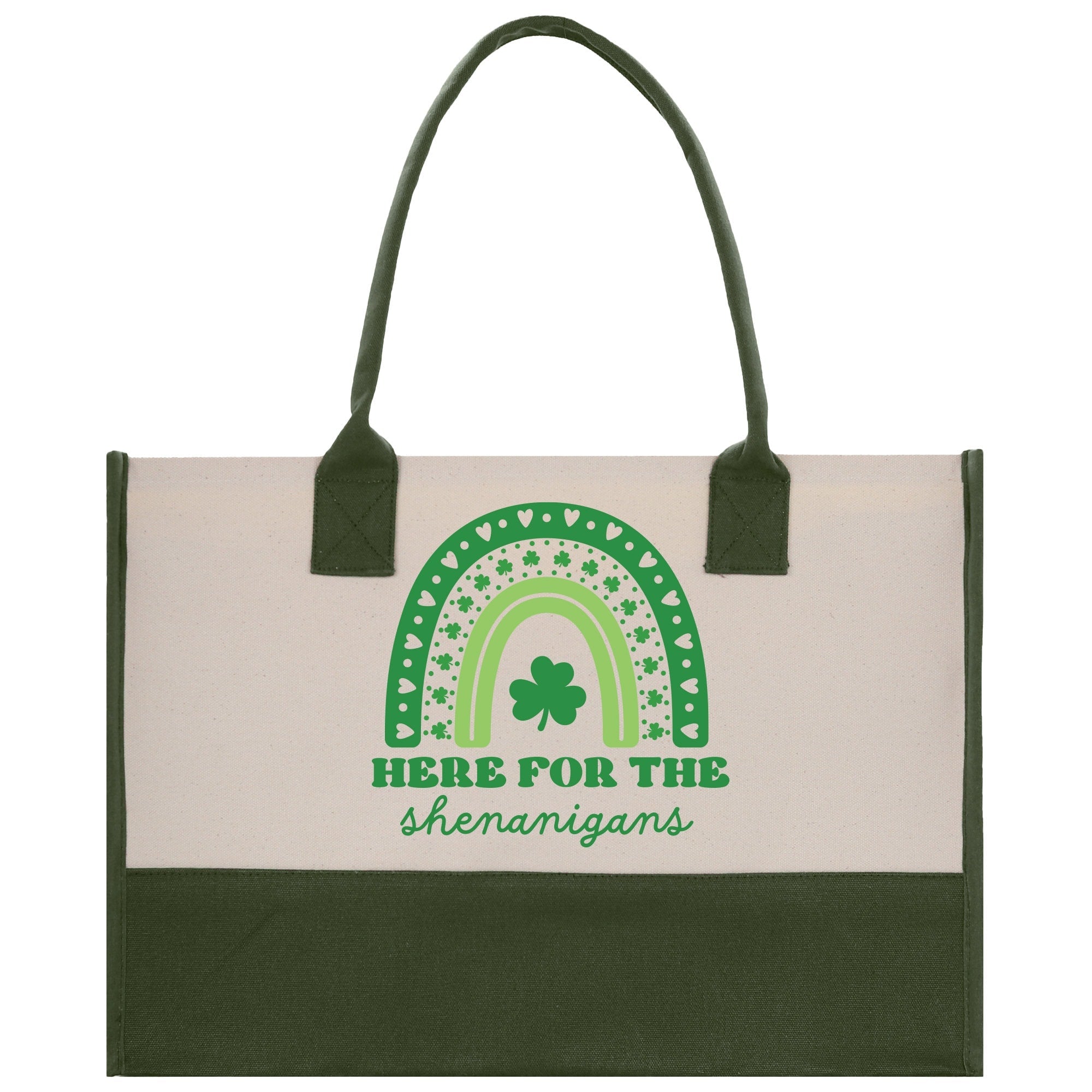 Saint Patrick's Day Personalized Cotton Canvas Tote Bag St Patrick Day Gift Shamrock Bag Lucky St Patrick's Irish Tote Bag Shenanigans Gift