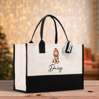 Baby Golden Retriever Custom Name Dog Cotton Canvas Tote Bag Custom Pet Lover Gift Pet Portrait Bag Personalized Pet Owner Gift Tote Bag