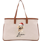 Poodle Custom Name Dog Cotton Canvas Tote Bag Custom Pet Lover Gift Pet Portrait Bag Personalized Pet Owner Gift Tote Bag