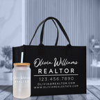 Realtor Tote Bag Personalized Business Tote Bag Custom Real Estate Agent Gift Bulk Business Logo Realtor Swag Real Estate Tote Bag