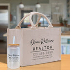 Realtor Tote Bag Personalized Business Tote Bag Custom Real Estate Agent Gift Bulk Business Logo Realtor Swag Real Estate Tote Bag
