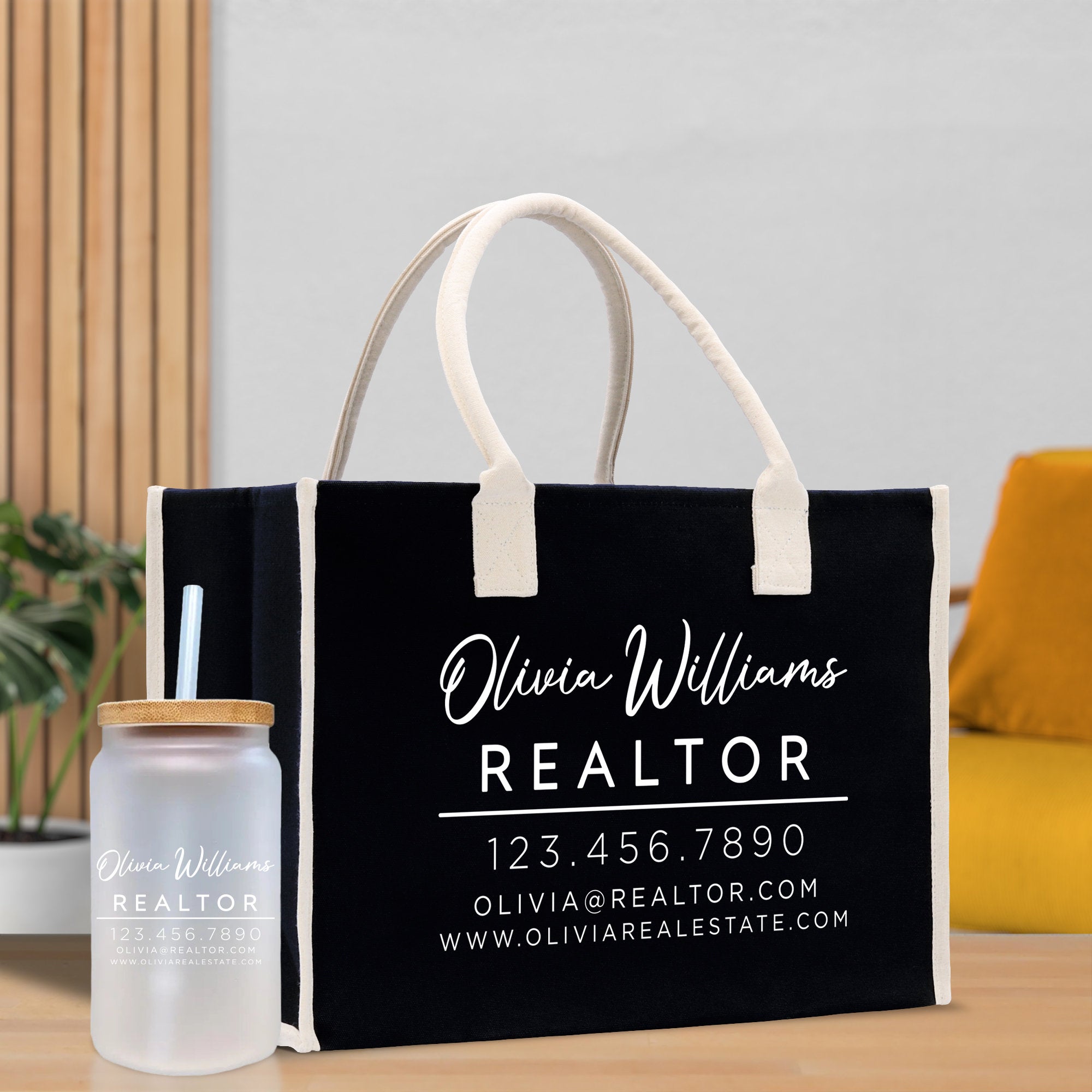 Realtor Tote Bag Personalized Business Tote Bag Custom Real Estate Agent Gift Bulk Business Logo Realtor Swag Real Estate Tote Bag