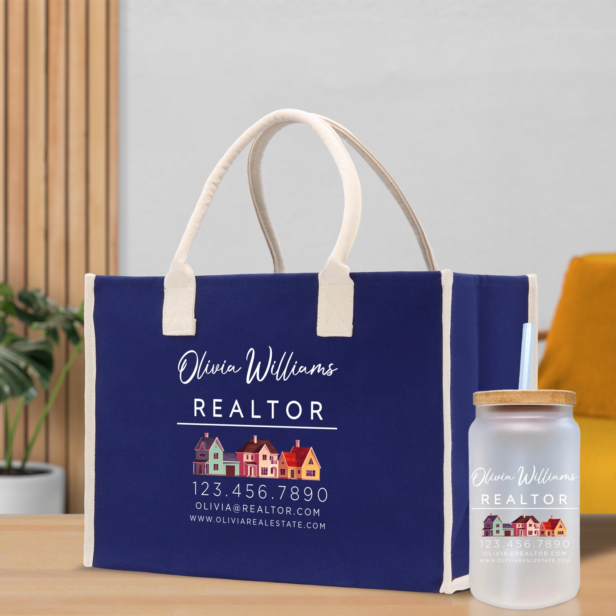 Realtor Tote Bag Personalized Business Tote Bag Custom Real Estate Agent Gift Bulk Business Logo Realtor Swag Real Estate Tote Bag