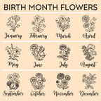 Personalized Kids and Grandkids Name Cotton Canvas Tote Bag Custom Flower Tote Bag Gift for Mom Gift for Grandma Birth Month Grandkids Name