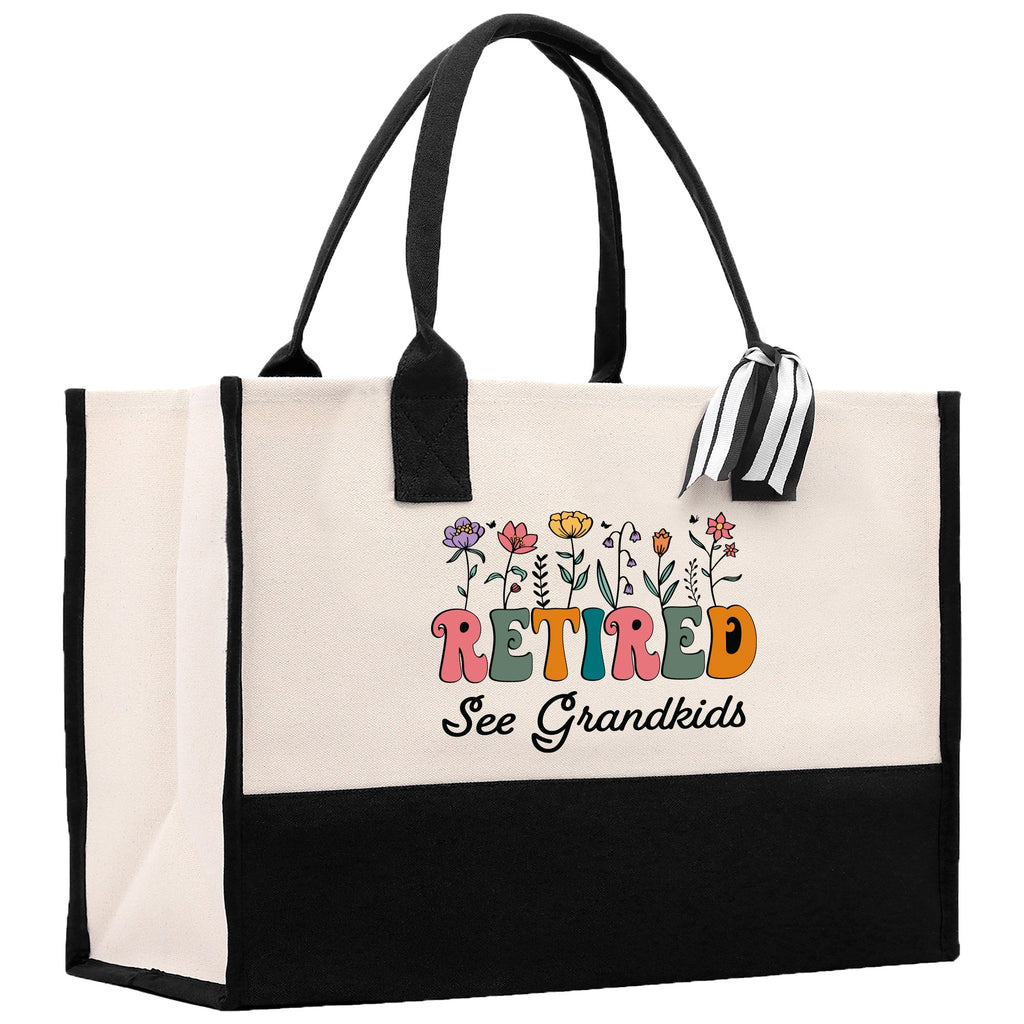 Retirement Cotton Canvas Tote Bag Retire Bag Retirement Party Bag Retired Woman Gift Grandma Gift Est 2024 Retirement Funny Bag