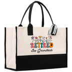 Retirement Cotton Canvas Tote Bag Retire Bag Retirement Party Bag Retired Woman Gift Grandma Gift Est 2024 Retirement Funny Bag