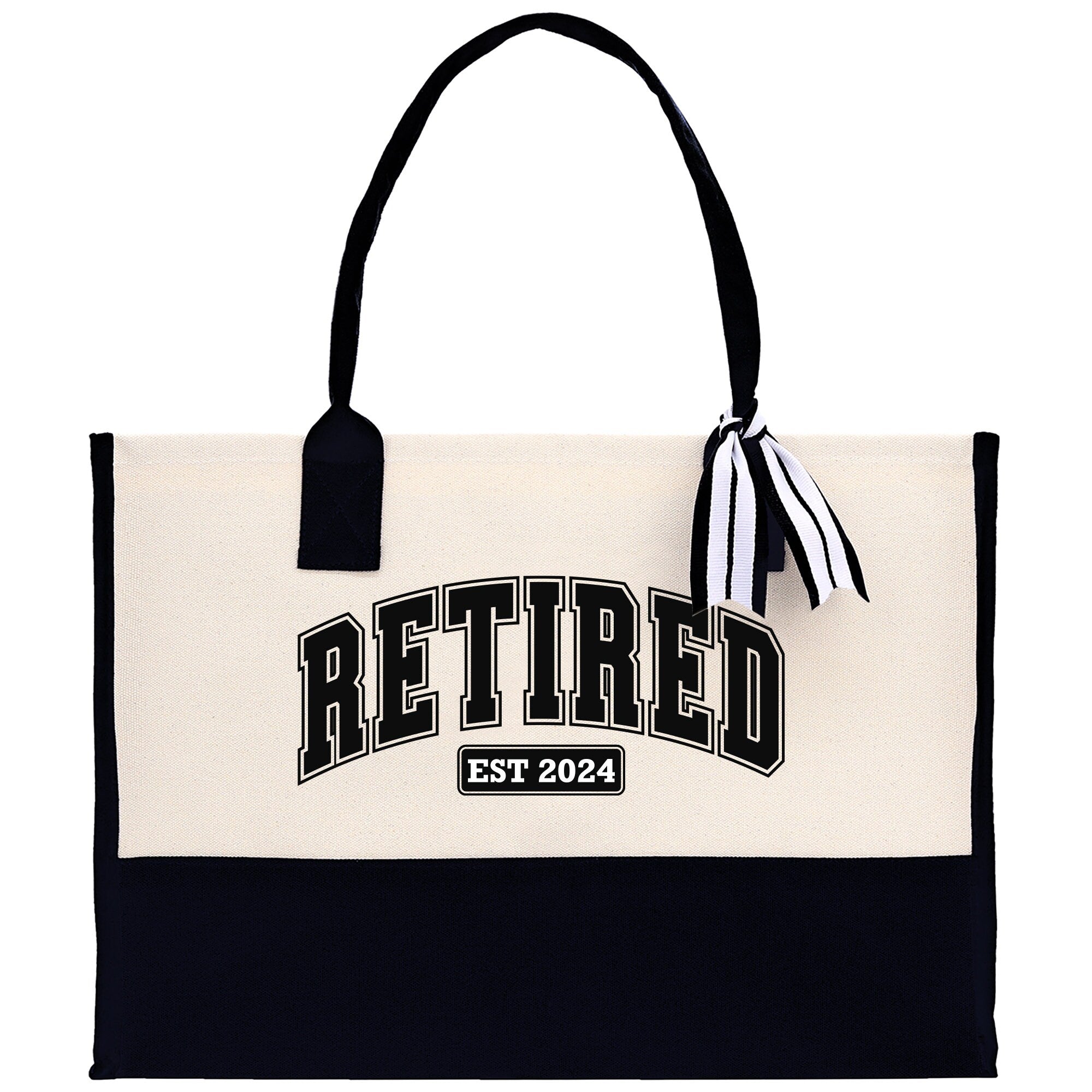 Retirement Cotton Canvas Tote Bag Retire Bag Retirement Party Bag Retired Woman Gift Grandma Gift Est 2024 Retirement Funny Bag