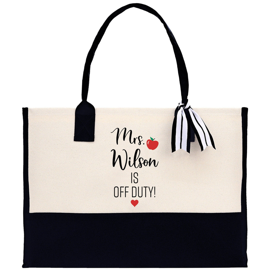 Personalized Teacher Cotton Canvas Tote Bag Gift for Teachers Teacher Life Tote Custom Teacher Appreciation Gift Bag Teacher Name Bag