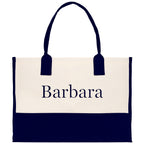 Monogram and Personalized Name Cotton Canvas Tote Bag Initial Tote Bag Letter Tote Bag Birthday Gift Bag Beach Bag Custom Monogrammed Bag