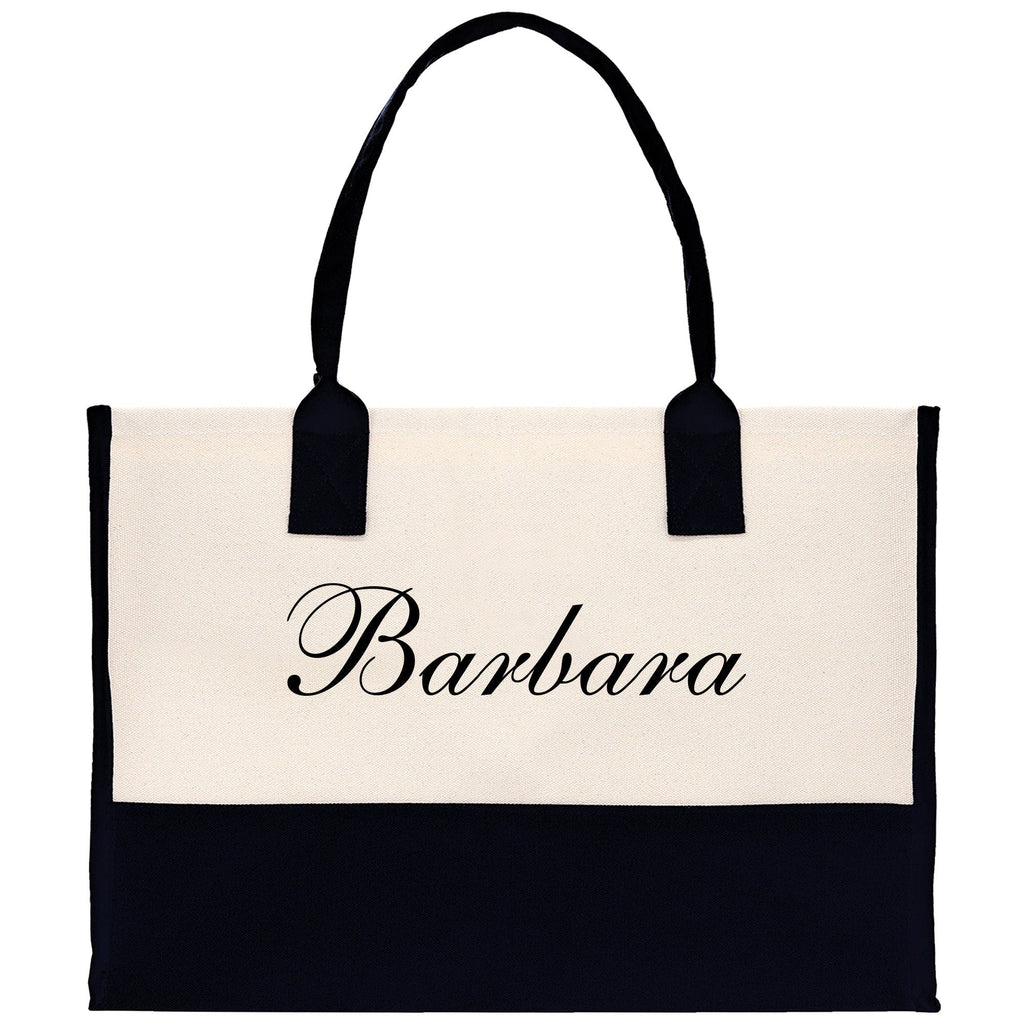 Monogram and Personalized Name Cotton Canvas Tote Bag Initial Tote Bag Letter Tote Bag Birthday Gift Bag Beach Bag Custom Monogrammed Bag