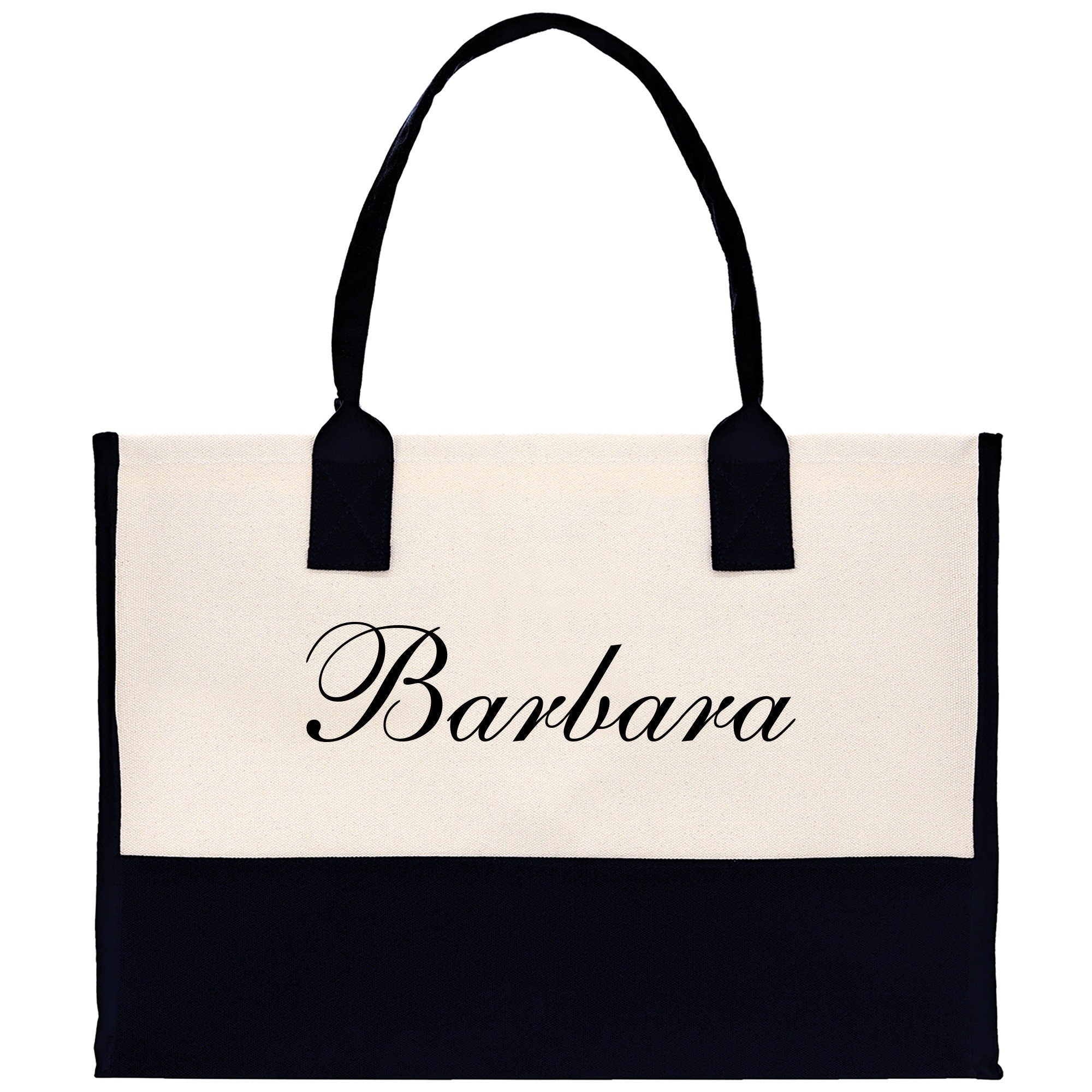 Monogram and Personalized Name Cotton Canvas Tote Bag Initial Tote Bag Letter Tote Bag Birthday Gift Bag Beach Bag Custom Monogrammed Bag