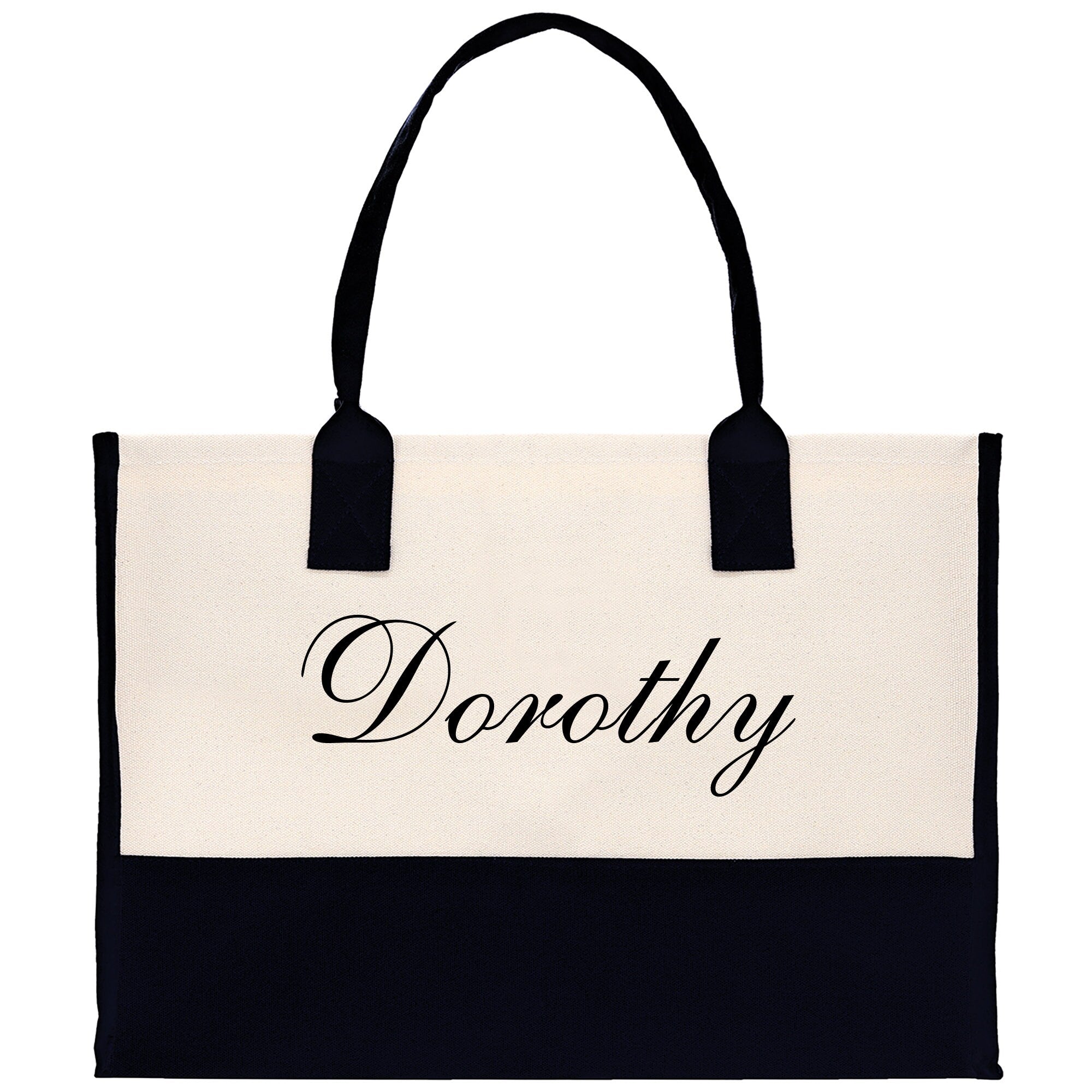 Monogram and Personalized Name Cotton Canvas Tote Bag Initial Tote Bag Letter Tote Bag Birthday Gift Bag Beach Bag Custom Monogrammed Bag
