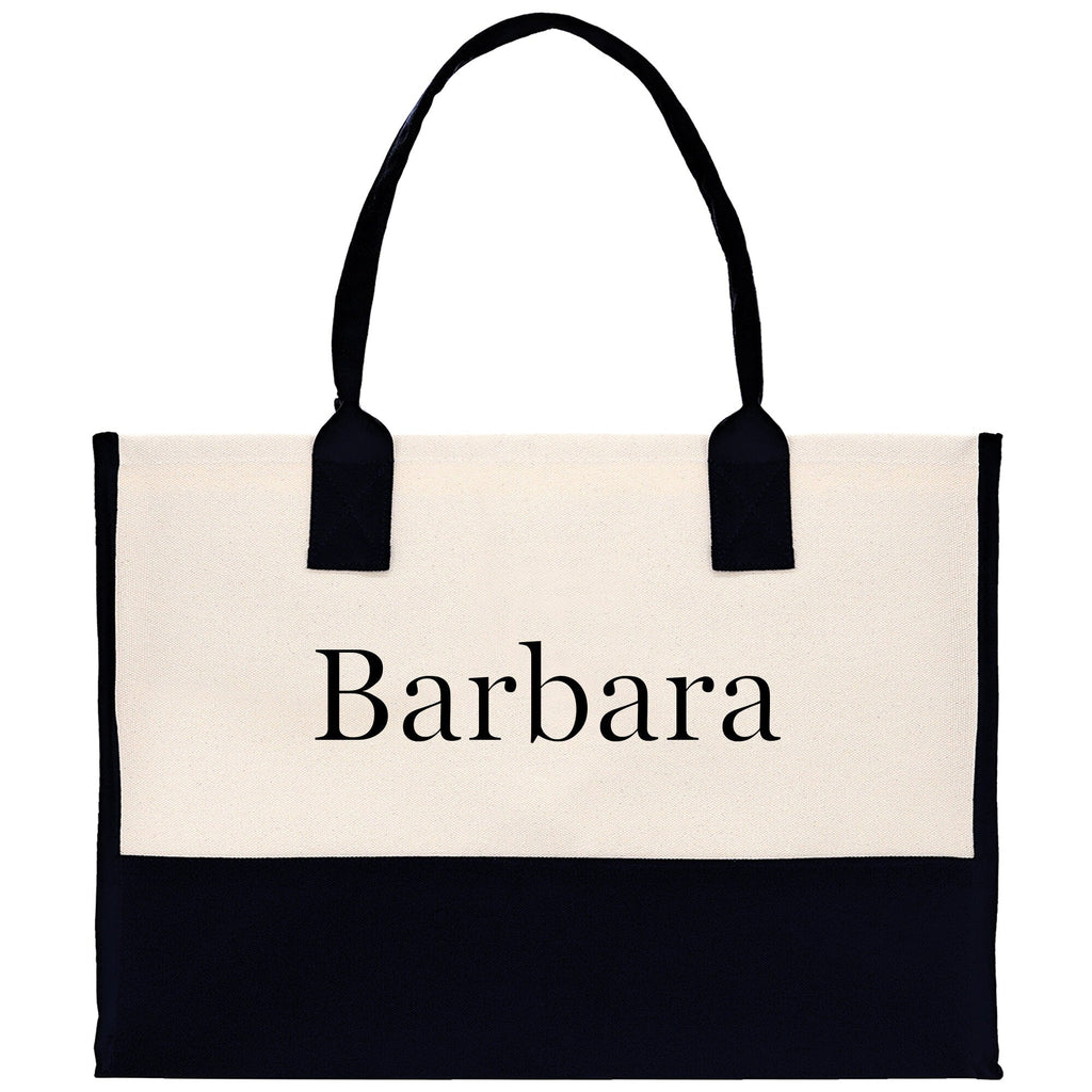 Monogram and Personalized Name Cotton Canvas Tote Bag Initial Tote Bag Letter Tote Bag Birthday Gift Bag Beach Bag Custom Monogrammed Bag