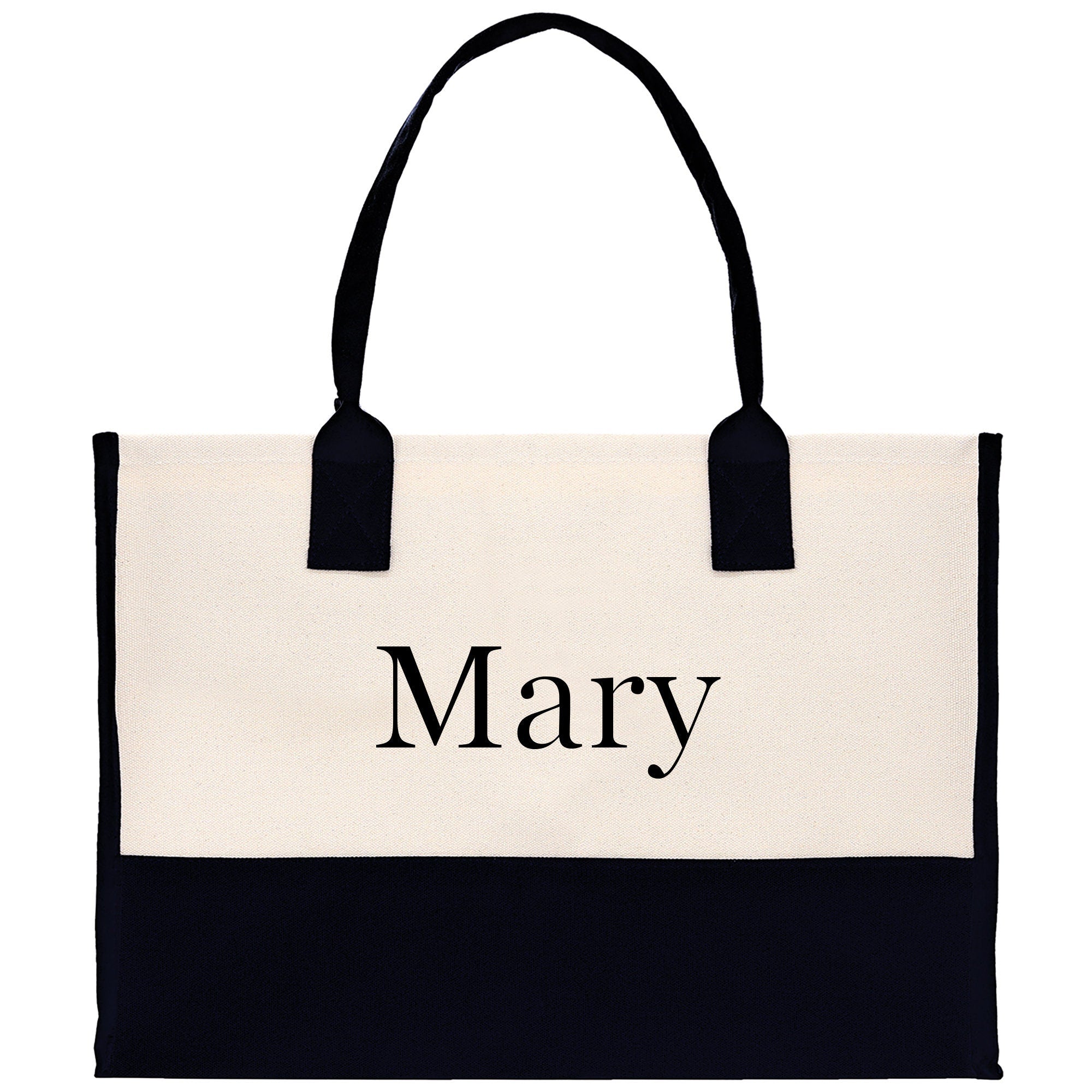 Monogram and Personalized Name Cotton Canvas Tote Bag Initial Tote Bag Letter Tote Bag Birthday Gift Bag Beach Bag Custom Monogrammed Bag