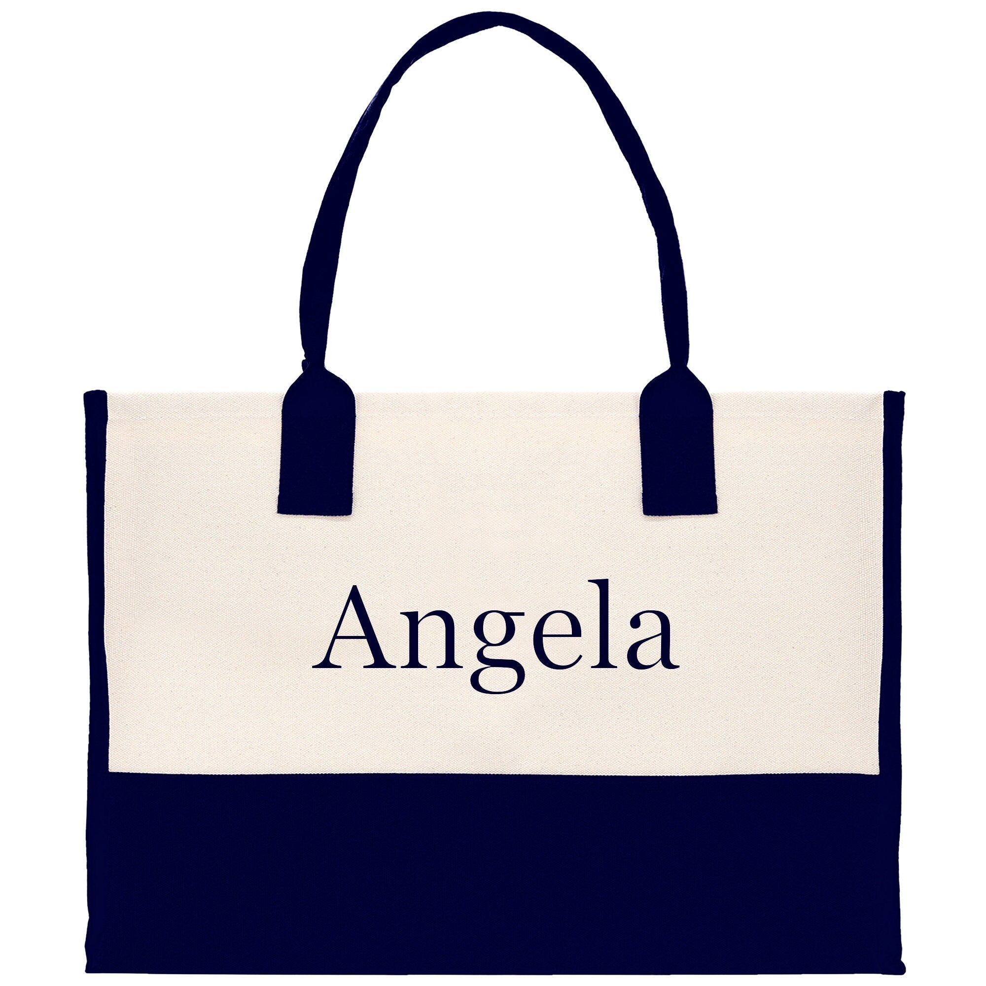 Monogram and Personalized Name Cotton Canvas Tote Bag Initial Tote Bag Letter Tote Bag Birthday Gift Bag Beach Bag Custom Monogrammed Bag