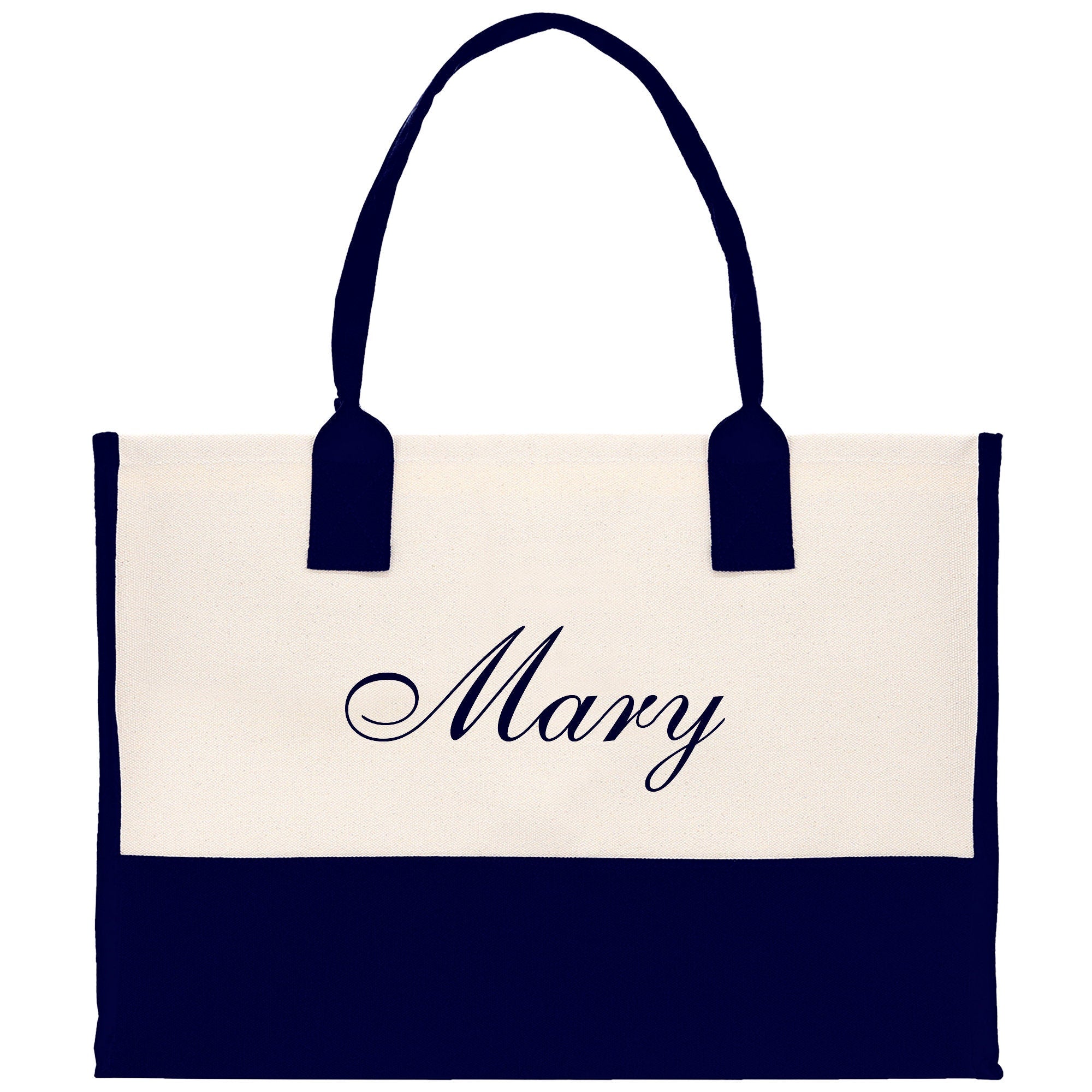 Monogram and Personalized Name Cotton Canvas Tote Bag Initial Tote Bag Letter Tote Bag Birthday Gift Bag Beach Bag Custom Monogrammed Bag